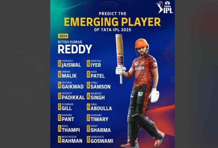 IPL Emerging Player TATA IPL 2025, IPL Emerging Player, Indian Premier League, Cricket Predictions, Young Cricketers, IPL Talent, Sports Analysis, Harshit Rana, Tilak Varma, Ravi Bishnoi, Raj Bawa, Nitish Kumar Reddy, IPL 2025 Predictions, IPL Awards, IPL 2025 Emerging Player Prediction, TATA IPL Young Talent, IPL Future Stars, Harshit Rana IPL 2025, Tilak Varma IPL Performance, Ravi Bishnoi IPL Career,