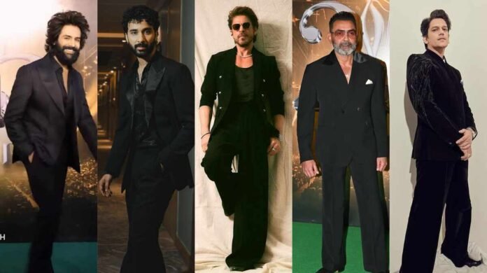 WhatsApp Image 2025-03-12 at 13.51.03_3bdf4b17 IIFA 2025, IIFA Awards, Jaipur, Rajasthan, Bollywood Awards, Green Carpet   , Bollywood Events, All-Black Outfit   , Black Suit   , Bollywood Fashion, Celebrity Style, Red Carpet Fashion, Men's Fashion, Ethnic Wear ,Vijay Varma) Double-Breasted Blazer, Shah Rukh Khan   , SRK, Raghav Juyal, Bobby Deol   , Vijay Varma, Kartik Aaryan, Bollywood Stars, Tinted Sunglasses, Velvet Blazer, Embroidered Suit, Pocket Square, Satin Vest, Brooch, Celebrity Appearances, Bollywood Glamour, Fashion Trends, Award Show Fashion, March 8th 2025   , March 9th 2025,