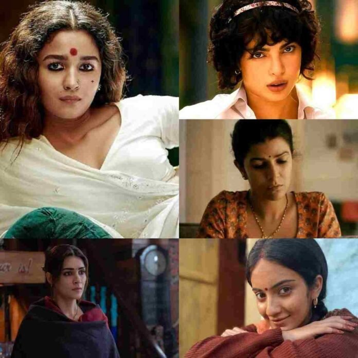 Women's Day, Bollywood, Indian Cinema, Female Characters, Strong Women, Priyanka Chopra, Alia Bhatt, Nimrat Kaur, Pratibha Ranta, Kriti Sanon, Barfi, Gangubai Kathiawadi, The Lunchbox, Laapataa Ladies, Do Patti, Female Portrayals, Unconventional Roles, Domestic Abuse, Actress, Film, Movies,