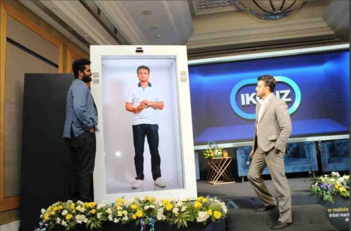 Ikonz, Sourav Ganguly, AI Digital Avatar, Holographic Extended Reality, HXR device, Digital representation, Intellectual property management, Celebrity avatar, AI in sports, AI in entertainment, Personalized brand endorsements, Interactive fan engagement, Metaverse activations, Amitabh Bachchan Ikonz, Abinav Varma Kalidindi,
