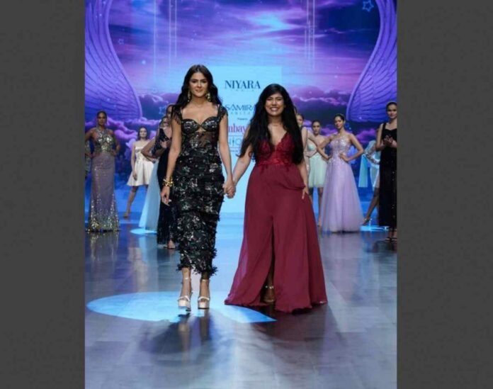 NIYARA Bombay Times Fashion Week 2025 debut, Priyanka Chahar Choudhary showstopper NIYARA, Mansi Shetty fashion label NIYARA, NIYARA runway collection highlights 2025, Bold and elegant fashion by NIYARA, NIYARA empowers modern Indian women, Priyanka Choudhary black glitter outfit fashion week, Contemporary Indian fashion brands 2025, Bombay Times Fashion Week show highlights, Rising Indian fashion labels NIYARA debut,Priyanka Chahar Choudhary