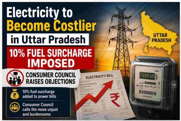 Uttar Pradesh electricity rates, UP electricity bill hike, UPPCL fuel surcharge, 10% fuel surcharge, electricity price increase Uttar Pradesh, power tariff hike UP, Uttar Pradesh Power Corporation Limited, electricity consumers UP, fuel surcharge June 2026, electricity bill increase, UP power consumers, State Electricity Consumer Council, electricity regulatory commission, power purchase cost, UPPCL news, Uttar Pradesh electricity news, fuel adjustment charge, electricity tariff controversy, energy sector news India, consumer council objection, electricity surcharge recovery, UP electricity charges, power bill burden, Uttar Pradesh latest news, electricity cost rise, UPPCL tariff update, fuel cost adjustment, power distribution companies, electricity sector updates, consumer rights electricity bills.